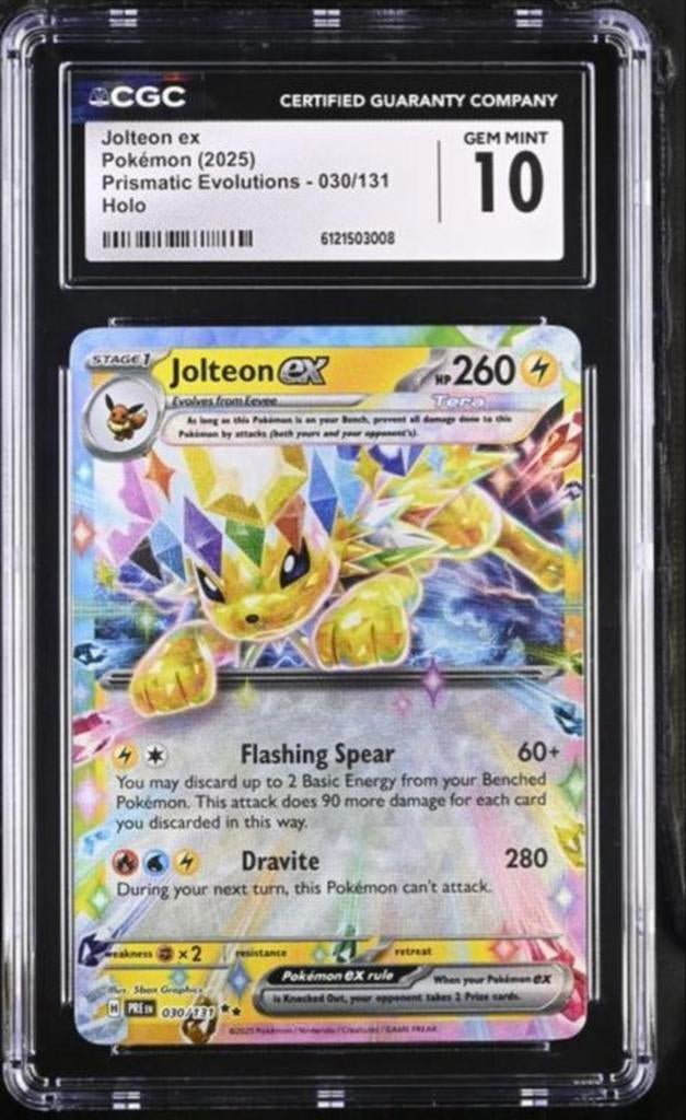 Jolteon ex Pokémon CGC Gem Mint 10 - Prismatic Evolutions, Ophalen of Verzenden, Nieuw, Losse kaart, Foil