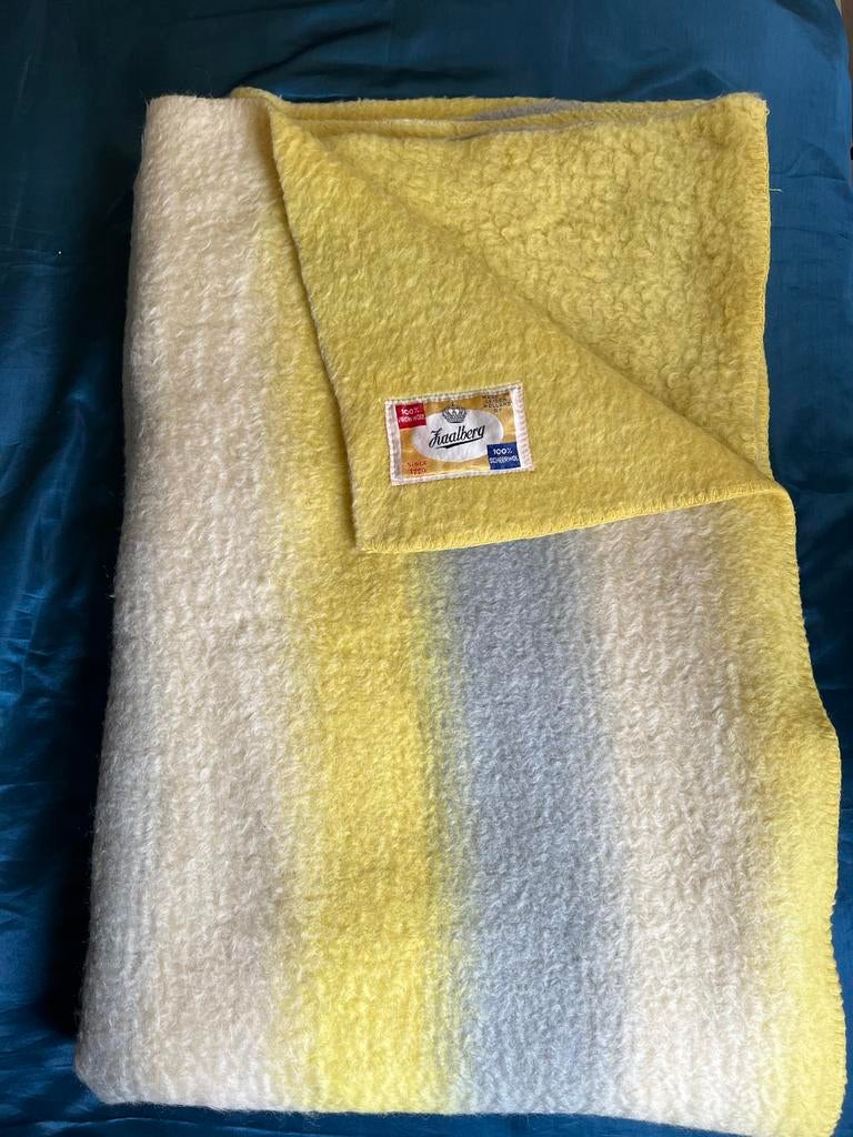 Retro vintage zuiver wollen deken - Faalberg, Huis en Inrichting, Woonaccessoires | Plaids en Woondekens, Ophalen of Verzenden