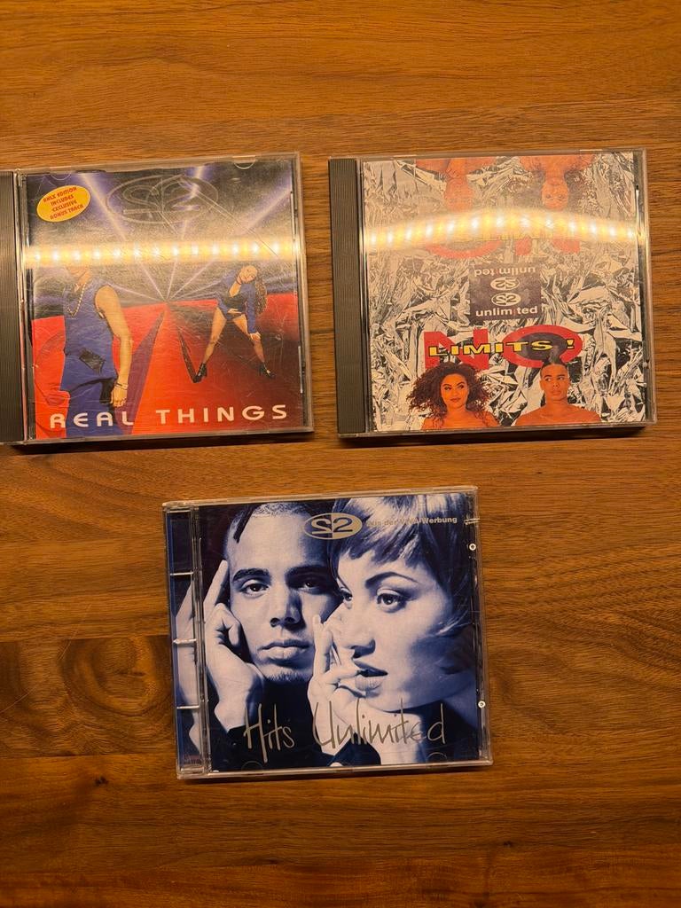 2 Unlimited CD's: Real Things, No Limits!, Hits Unlimited, Cd's en Dvd's, Cd's | Pop, Gebruikt, Ophalen of Verzenden