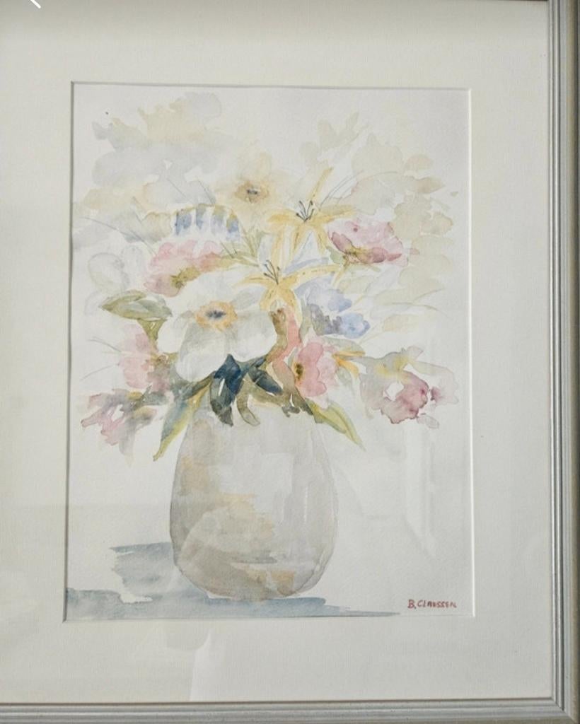 Ingelijste aquarel van bloemen in vaas, Ophalen of Verzenden