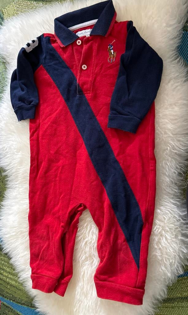 Ralph Lauren Baby Romper Rood/Blauw 9M, Ophalen of Verzenden, Zo goed als nieuw