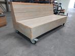 Verrijdbare steigerhouten (tuin) bank / BSO-bank, Ophalen of Verzenden, Zo goed als nieuw, Hout