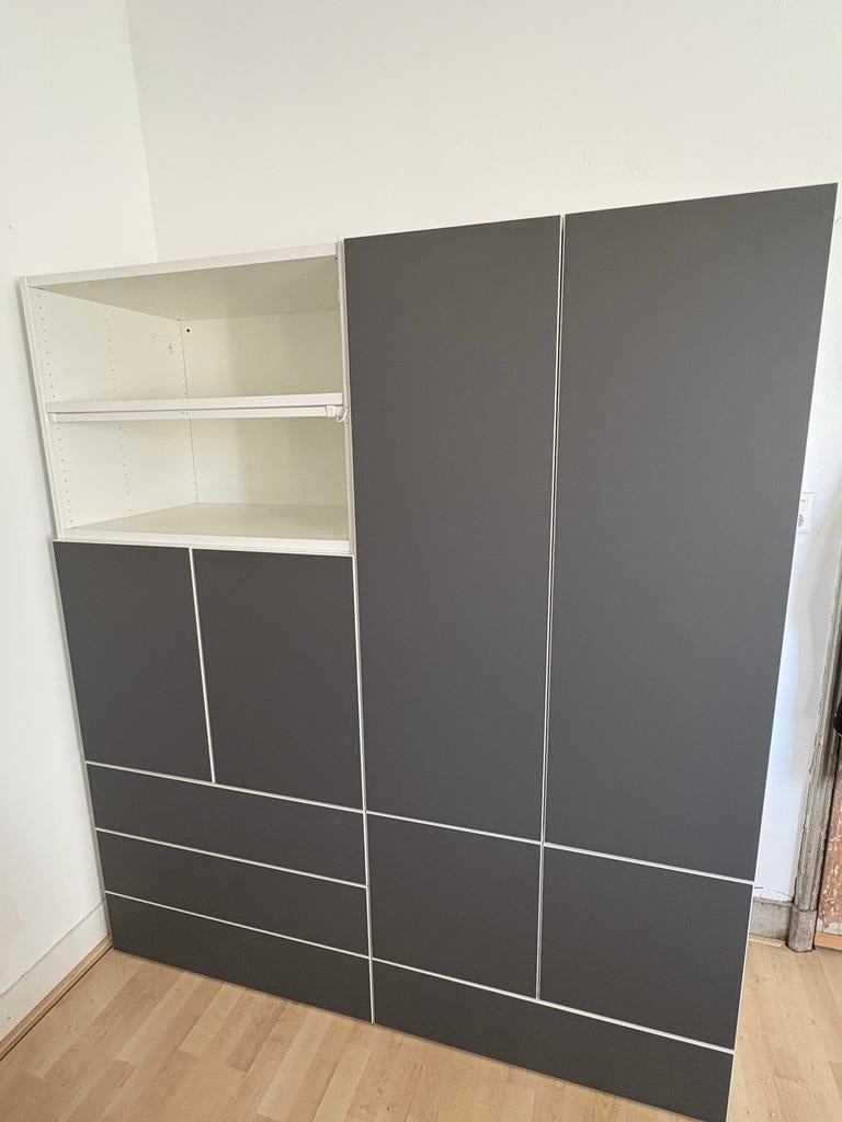 Ikea Platsa Kledingkast met Hjalpa en Skydrag LED, Ophalen, 150 tot 200 cm, Zo goed als nieuw, Overige houtsoorten