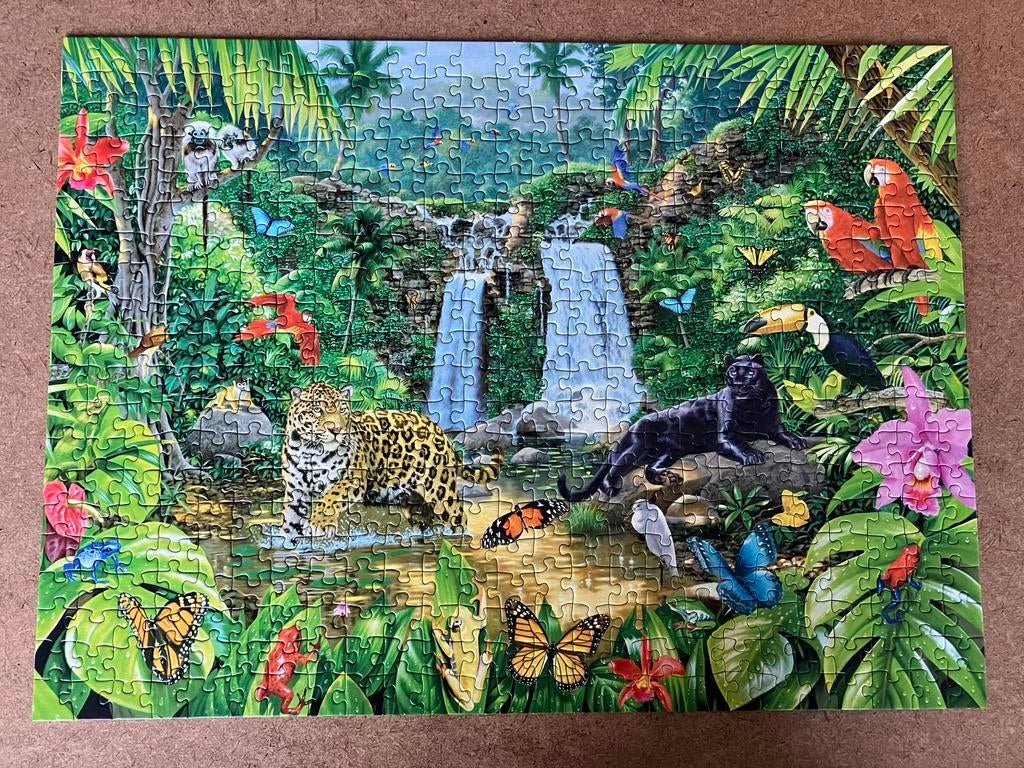 Ravensburger legpuzzel in de jungle  500 stukjes, Ophalen of Verzenden, Minder dan 500 stukjes, Gebruikt, Legpuzzel