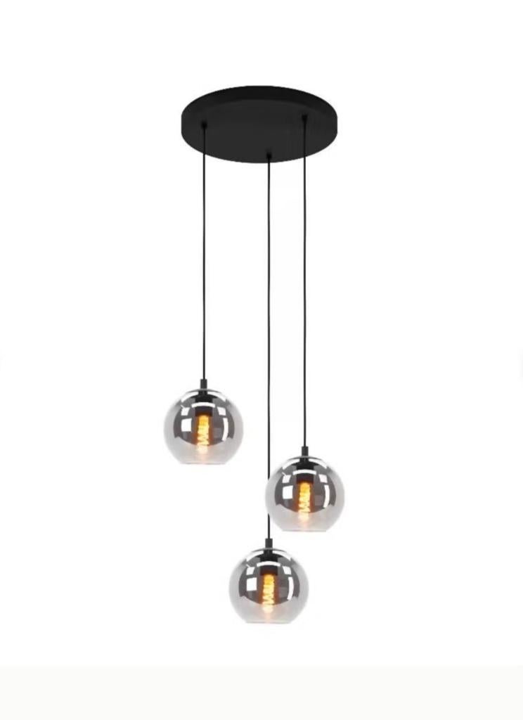 Hanglamp, Huis en Inrichting, Lampen | Hanglampen, Ophalen, Zo goed als nieuw, Glas, 75 cm of meer