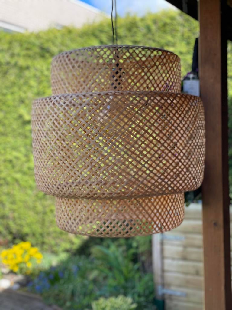 Sinnerling Ikea hanglamp 50 cm doorsnede. Bamboe, Ophalen, Zo goed als nieuw, Rond, 50 cm of meer