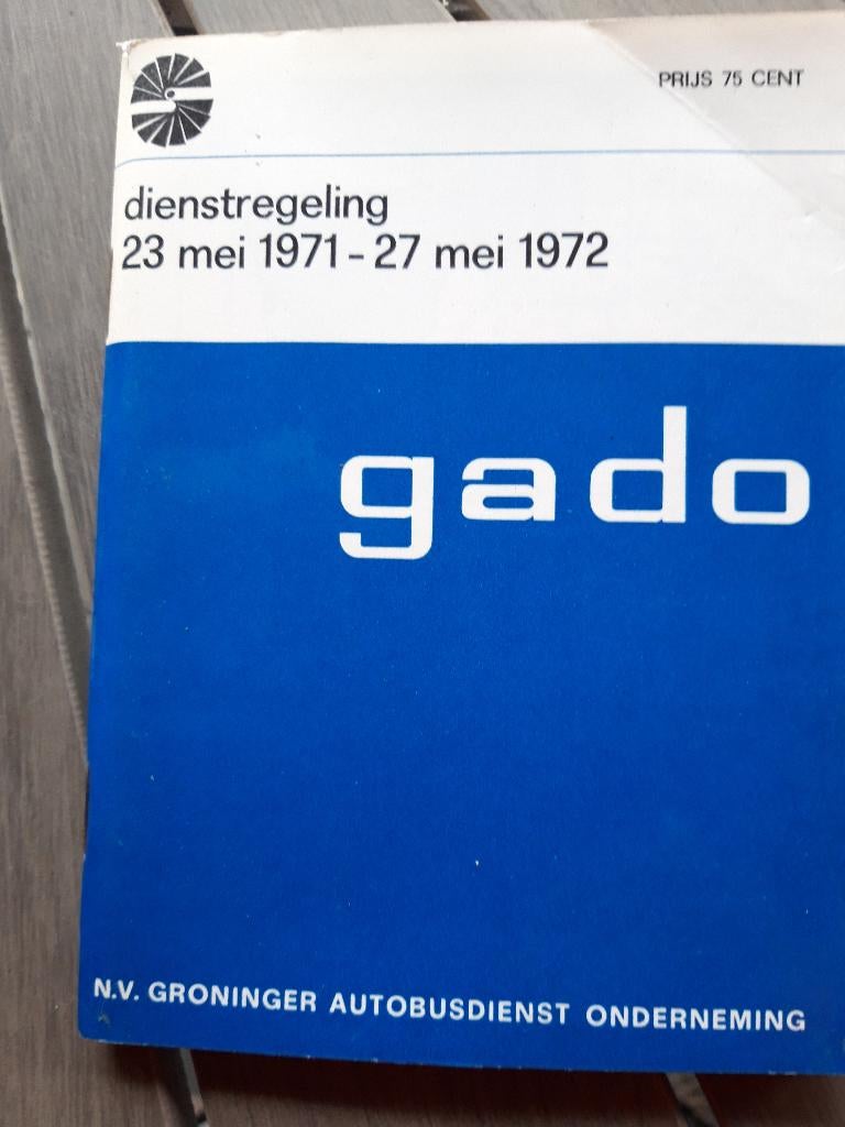 GADO dienstregeling 23 mei 71 – 27 mei 72 - autobusdienst, Ophalen of Verzenden, Zo goed als nieuw, Bus of Metro, Boek of Tijdschrift