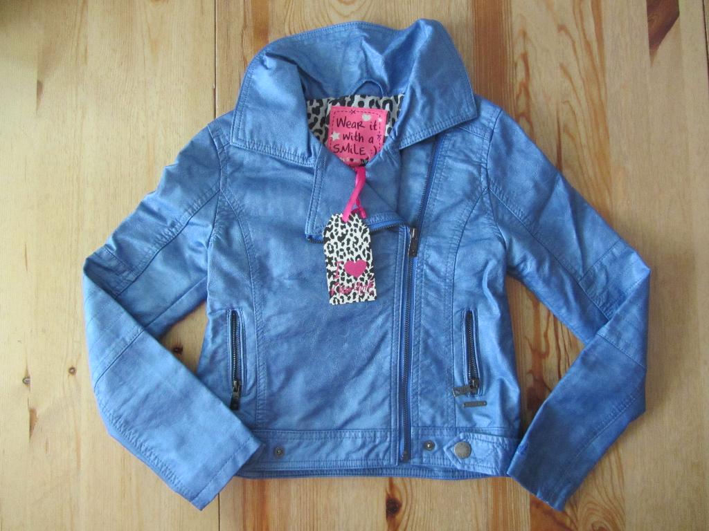 Nieuw blauw bikerjack maat 140, Ophalen of Verzenden, Nieuw, Meisje, Jas