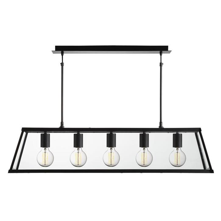 Hanglamp met 5 dimbare lichtbronnen, Huis en Inrichting, Lampen | Hanglampen, Zo goed als nieuw, 75 cm of meer, Glas, Metaal, Ophalen
