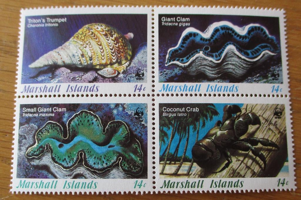 Marshall Islands, WWF serie Zeefauna, Verzenden, Postfris, Dier of Natuur