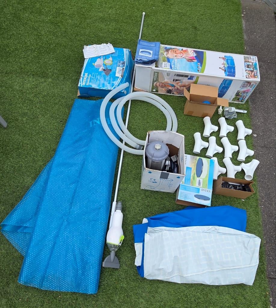 Intex Metal Frame Zwembad 3.1m met accessoires, Ophalen, Gebruikt, Minder dan 80 cm, Rond