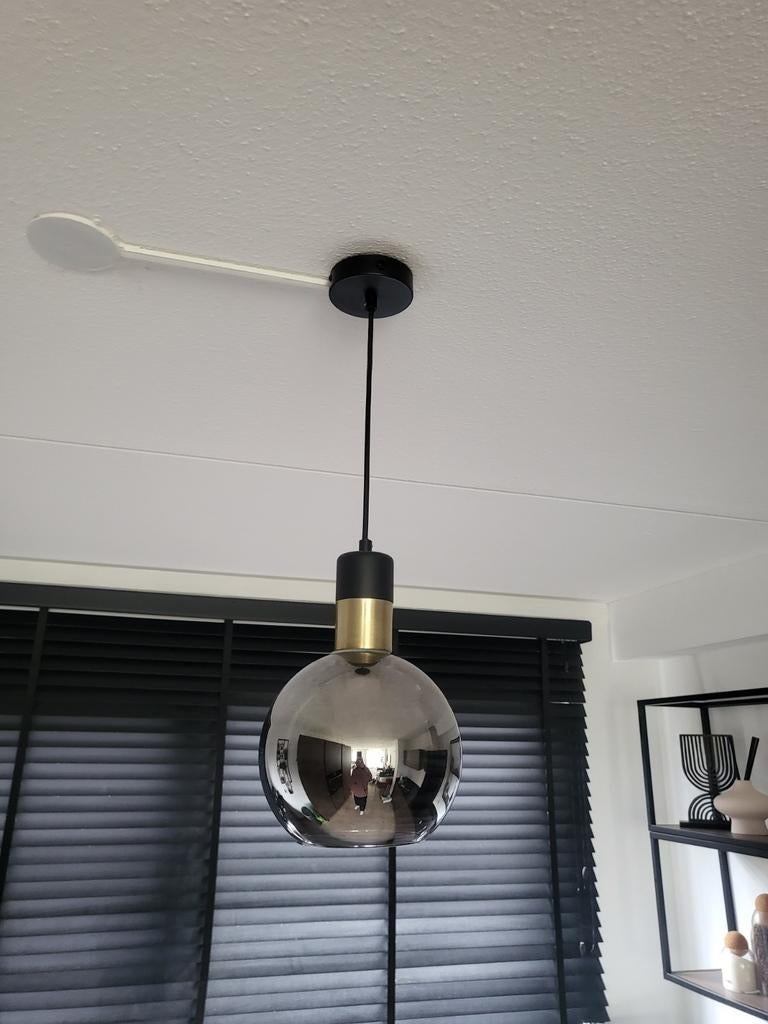 Lucide JULIUS Hanglamp - Ø 20 cm - Fumé glas, Huis en Inrichting, Ophalen, Zo goed als nieuw, Glas, Minder dan 50 cm