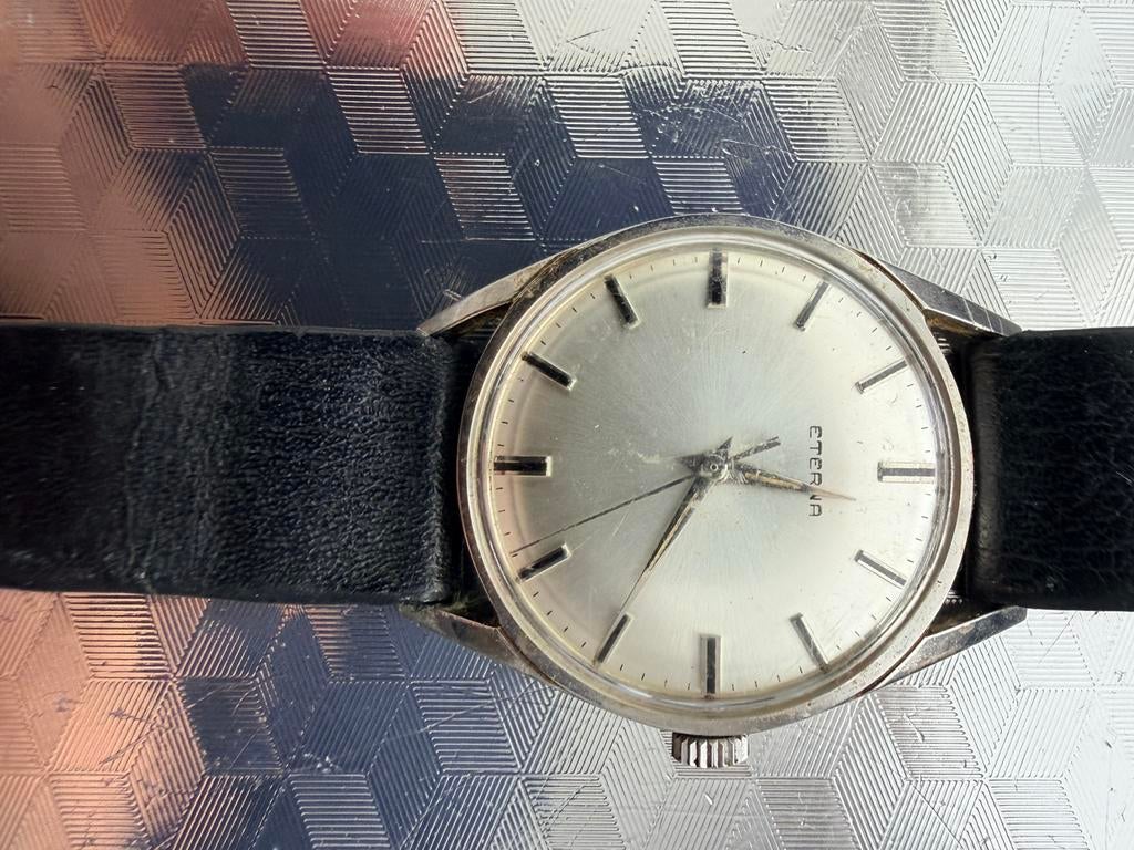 Eterna Vintage Herenhorloge - Handopwinder - Swiss Made-1960, Ophalen of Verzenden, Staal, Overige merken, 1960 of later