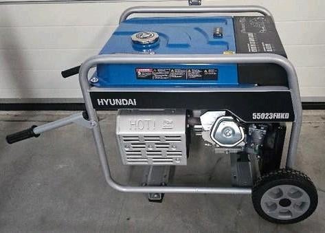Hyundai 55023FHKD 5500 Watt Generator, Aggregaat 230/12 Volt, Doe-het-zelf en Verbouw, Elektrisch startend, Benzine, Ophalen of Verzenden