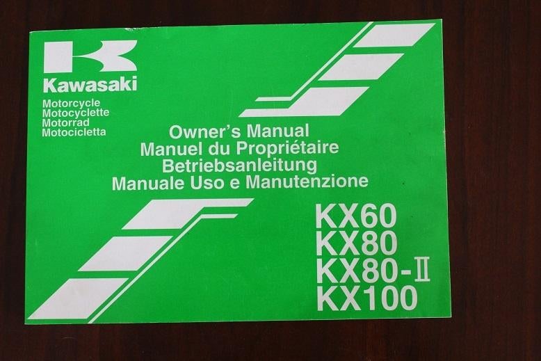 Kawasaki KX60 KX80 II KX100 1998 motorcycle owner's manual, Motoren, Ophalen of Verzenden, Kawasaki