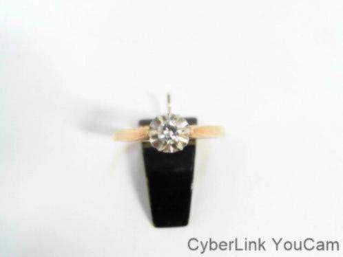 15904-4 Prachtige 14k Briljanten Solitaire Damesring, Sieraden, Tassen en Uiterlijk, Ringen, Zo goed als nieuw, Dame, 17 tot 18