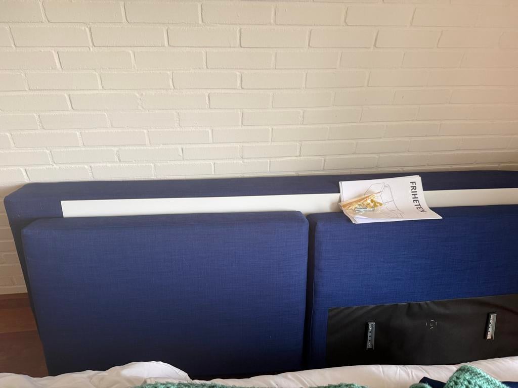 Friheten 3 zits slaapbank, Ophalen, Zo goed als nieuw, Tweepersoons, Blauw