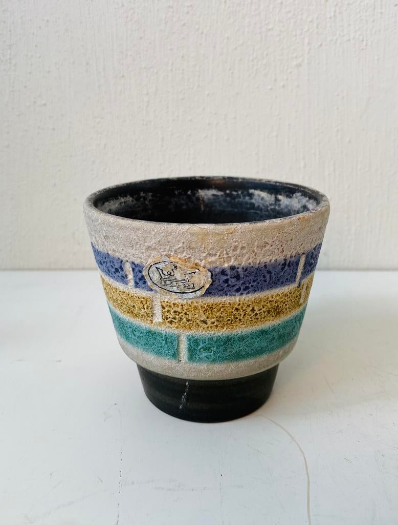 Bay Keramik bloempotten en vaasje , jaren 70, Gebruikt, Duitsland, Rond, Binnen