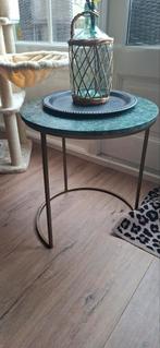 Bijzet tafeltje met marmer blad, Ophalen, Rond, Minder dan 55 cm, 45 tot 60 cm