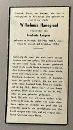 Bidprentje Wilhelmus Hanegraaf (1867-1956) Vinkel, Ophalen of Verzenden, Bidprentje