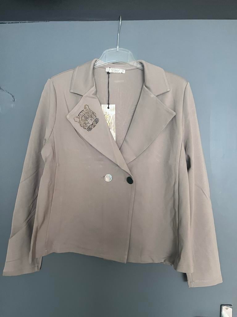 Missy jasje kaki groen en taupe bruin met tijgerprint, Verzenden, Nieuw