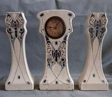 Art nouveau klokstel, Antiek en Kunst, Antiek | Keramiek en Aardewerk, Ophalen of Verzenden