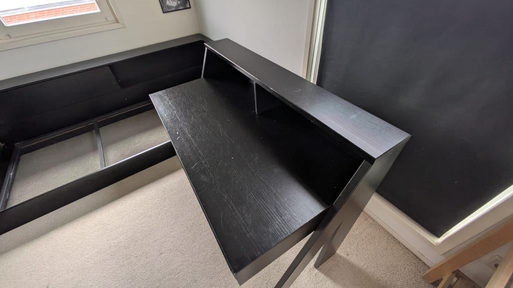 Woood Connect bed en bureau - zwart, Kinderen en Baby's, Kinderkamer | Complete kinderkamers, Ophalen, Gebruikt, Jongetje of Meisje