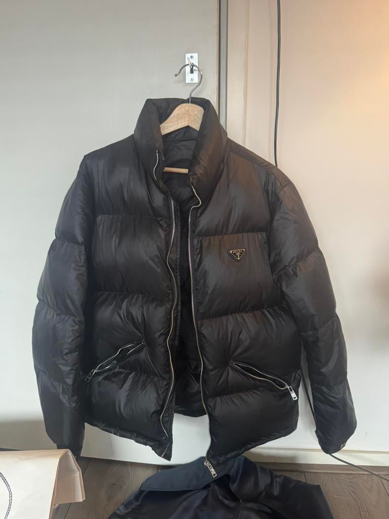 Prada gewateerde jas winter, Ophalen of Verzenden, Zo goed als nieuw, Zwart