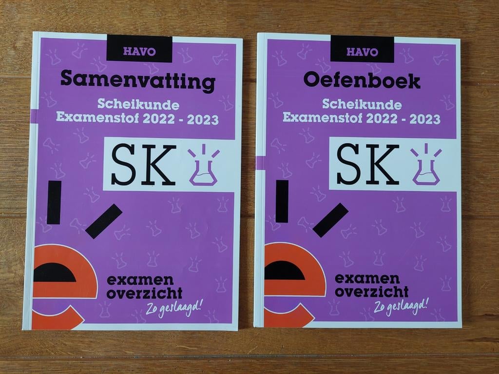 Samenvatting en oefenboek Scheikunde HAVO v. ExamenOverzicht, Scheikunde, HAVO, Ophalen of Verzenden, ExamenOverzicht