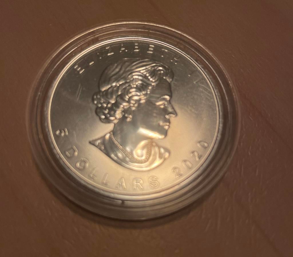 5 Canadese Dollar 2020 Zilveren Maple Leaf Munt, Ophalen of Verzenden