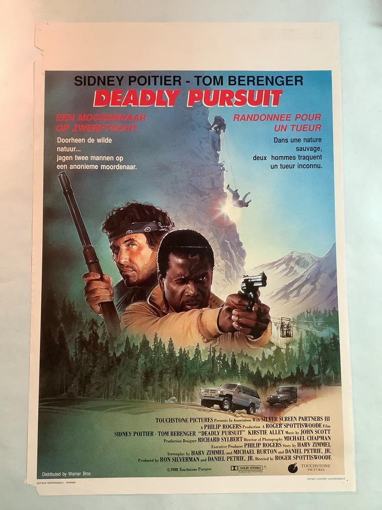 DEADLY PERSUIT   filmposter  36-54 cm  used, Ophalen of Verzenden, Gebruikt, Deurposter of groter, Film en Tv