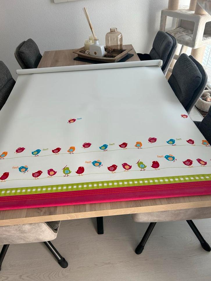 Gratis! Lief! Rolgordijn met vrolijke vogeltjes 120x190, Huis en Inrichting, Stoffering | Gordijnen en Lamellen, Gebruikt, 150 tot 200 cm