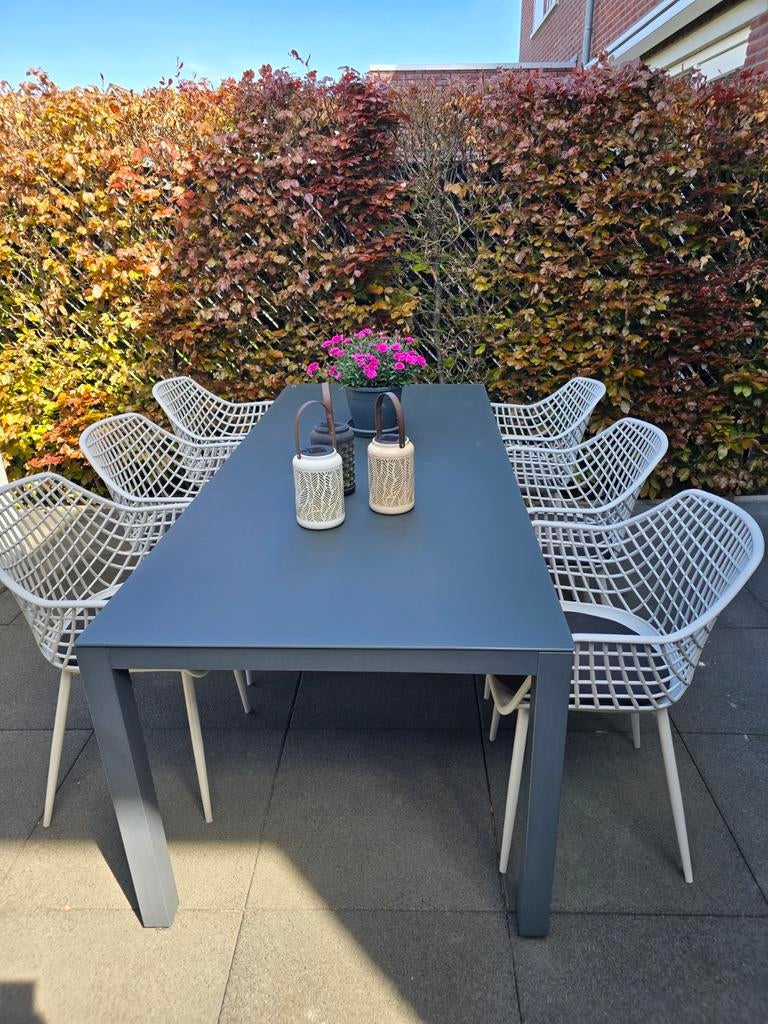 2 tuinstoelen Webbing kleur zand/grijs, Tuin en Terras, Ophalen of Verzenden, Nieuw