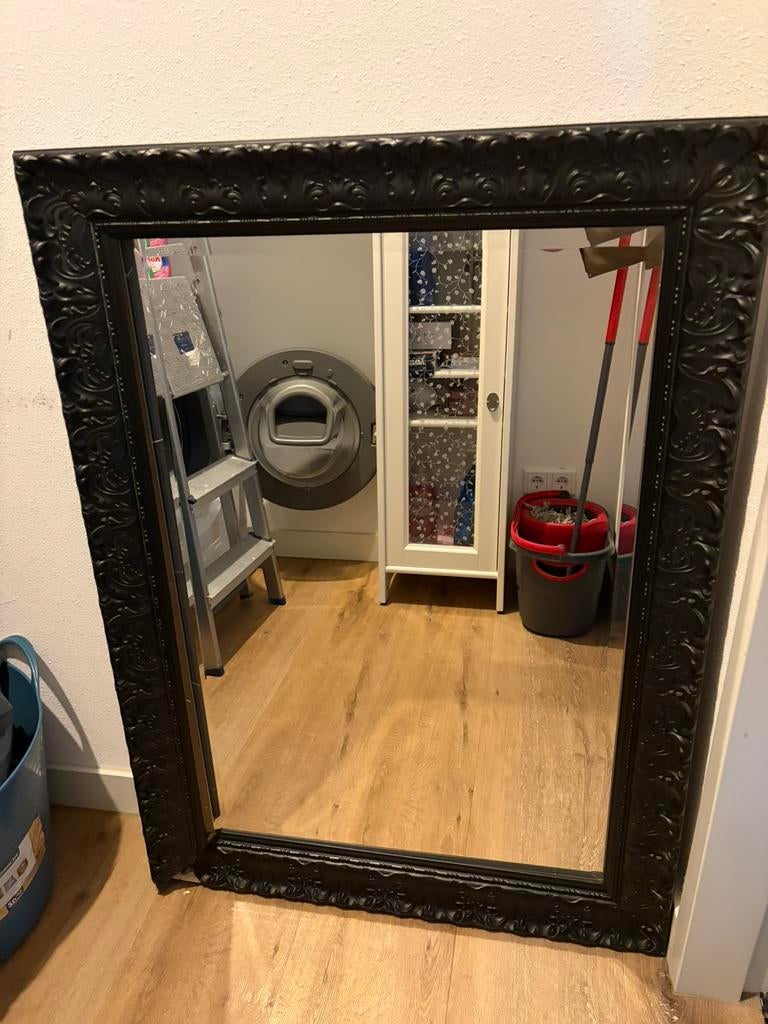 Spiegel, Huis en Inrichting, Woonaccessoires | Spiegels, Ophalen, Gebruikt, Spiegel, Pastelblauw