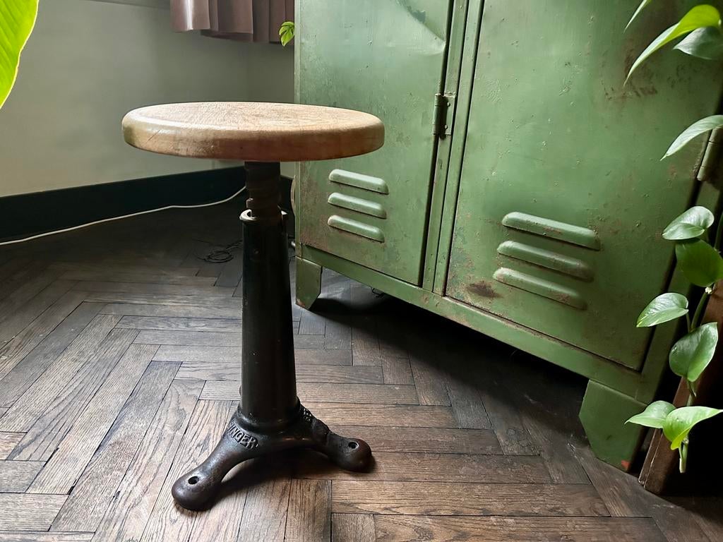 Originele Singer kruk, Ophalen of Verzenden, Gebruikt, Hout