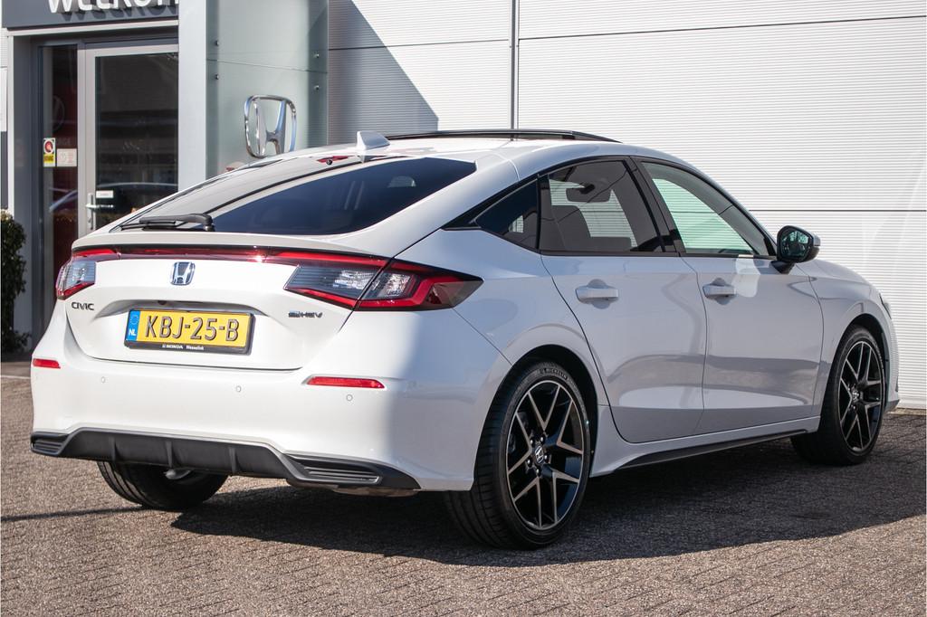 Honda Civic 2.0 e:HEV Advance - Cons. prijs rijklaar | Schui, Auto's, Gebruikt, 4 cilinders, Wit, Bedrijf