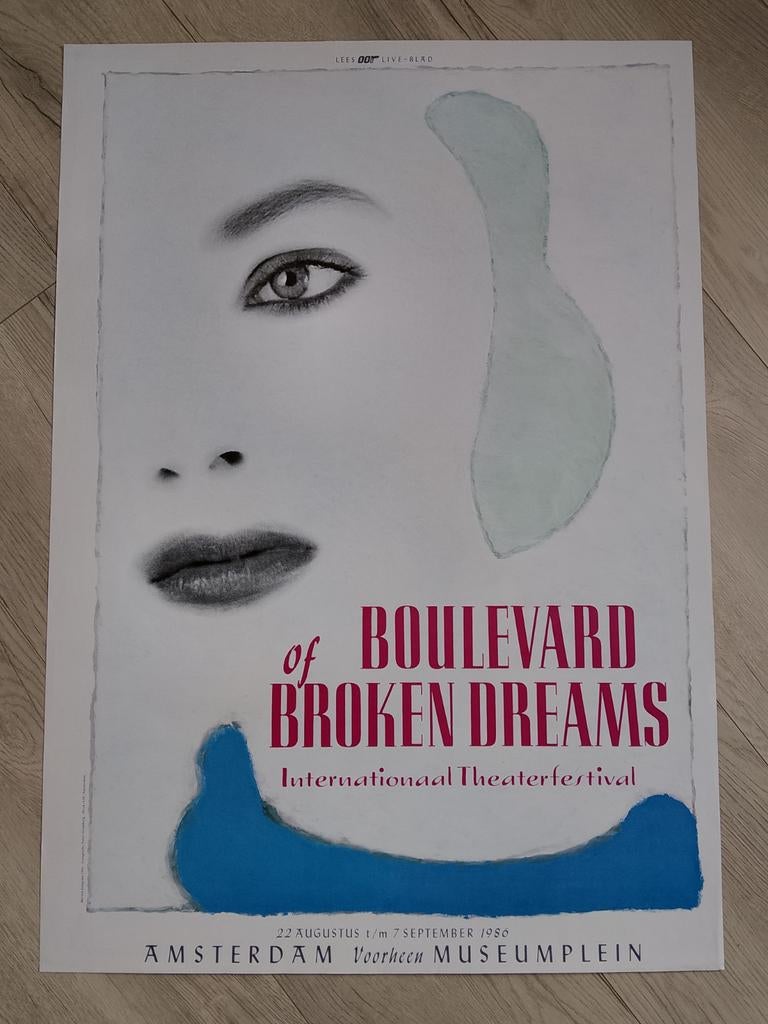 Vintage Theaterfestival Poster "Boulevard of Broken Dreams", Ophalen of Verzenden, A1 t/m A3, Overige onderwerpen, Rechthoekig Staand