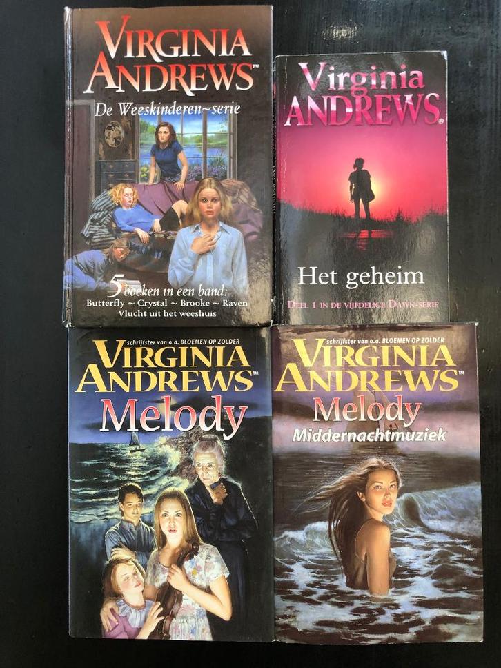 Virginia Andrews - Weeskinderen, Melody, Dawn set van 4, Boeken, Romans, Gelezen, Ophalen of Verzenden