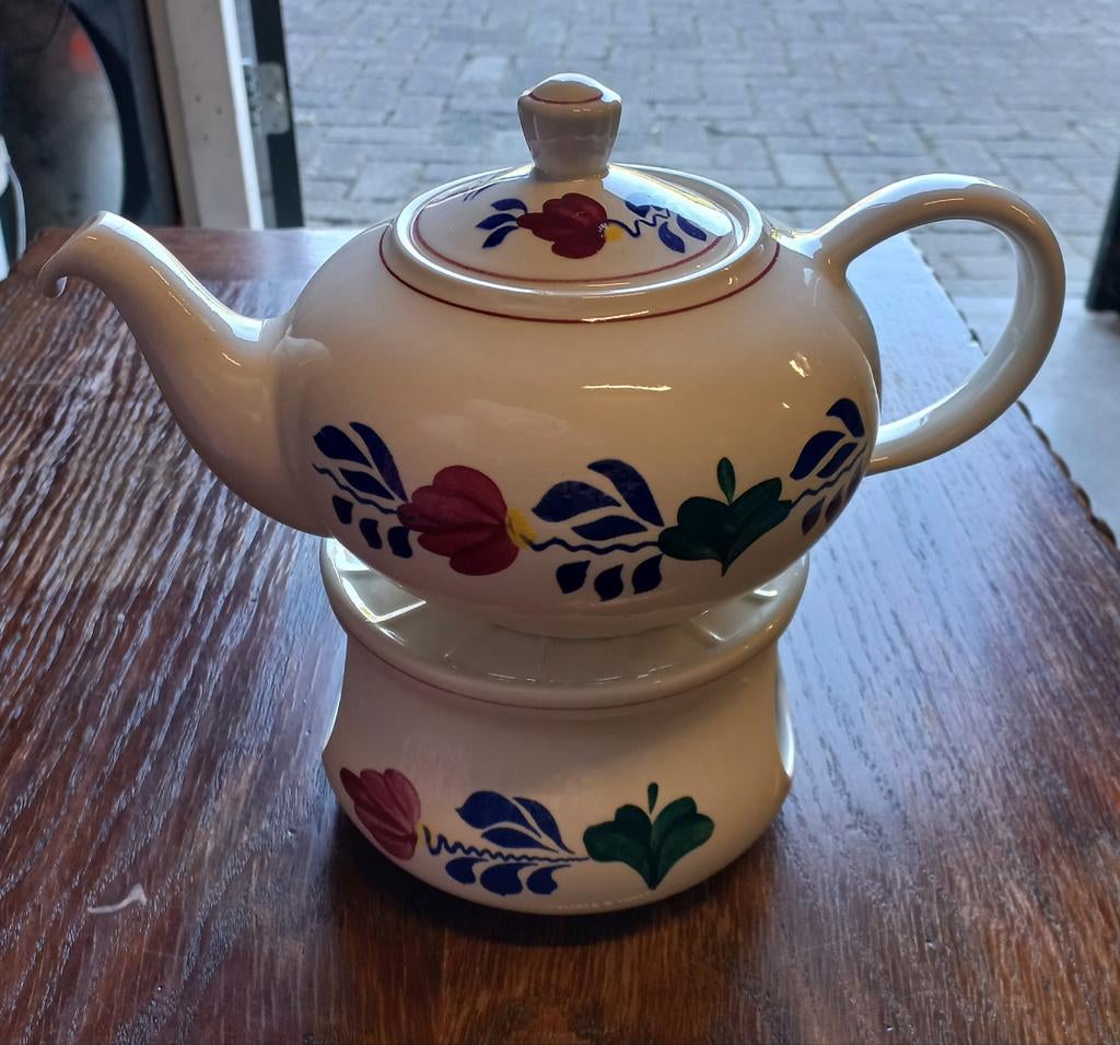 Theelicht met theepot Boch - Delfts Blauw stijl, Ophalen of Verzenden