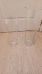 2 glazen vaassen, Huis en Inrichting, Overige kleuren, Ophalen of Verzenden, Minder dan 50 cm, Glas