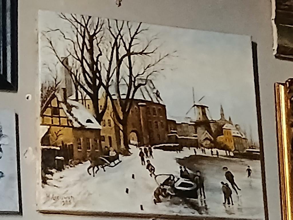 Schilderij van H. Leeuwen, Antiek en Kunst, Kunst | Schilderijen | Klassiek, Ophalen of Verzenden