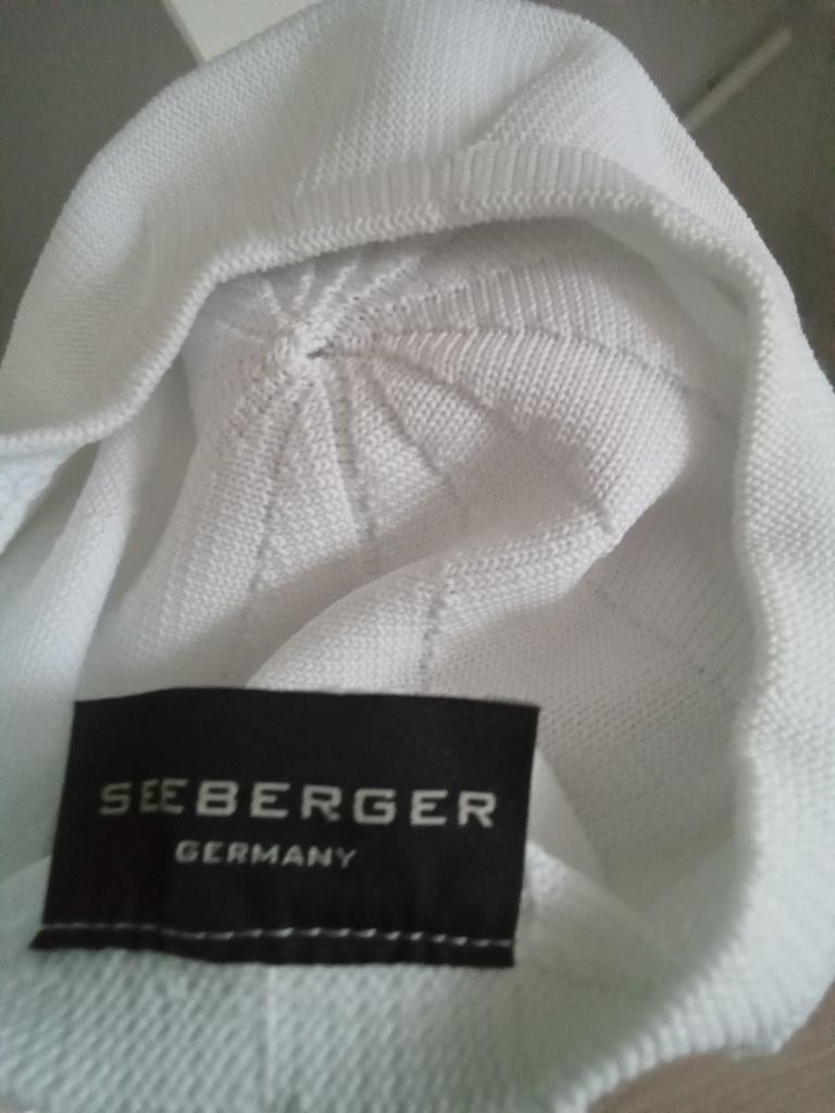 Echt nieuwstaat zomer baret wit SEEBERGER 29 cm, Ophalen, Zo goed als nieuw, One size fits all