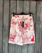 Mi Piace travelstof bermuda off white-red maat: S of een M, Maat 38/40 (M), Kort, Wit, Nieuw