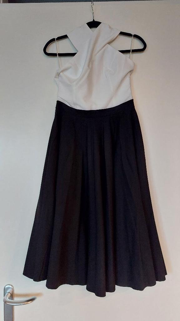 Vintage retro swing dress Vintage Diva Topvintage M NIEUW, Maat 38/40 (M), Zwart, Nieuw, Ophalen of Verzenden