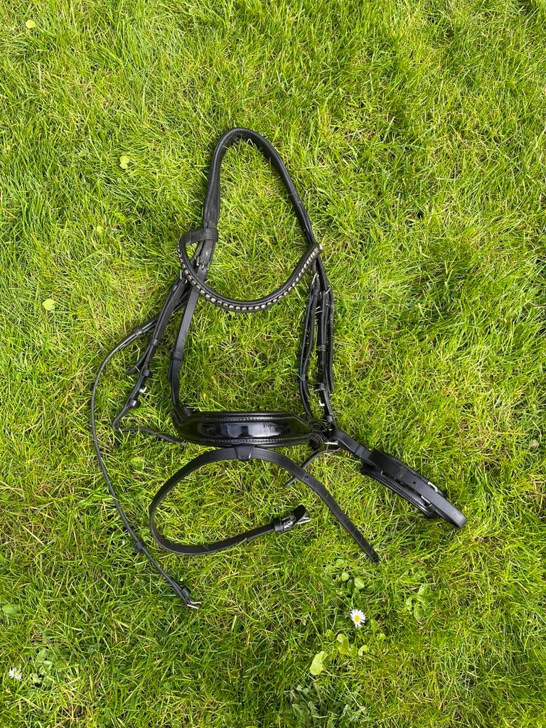 Kieffer hoofdstel BR lak neusriem zwart full, Dieren en Toebehoren, Ophalen of Verzenden, Zo goed als nieuw, Dressuur