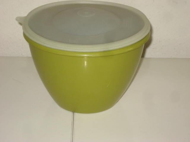 Vintage Tupperware saladekom  2 kleine schaaltjes gratis, Ophalen of Verzenden, Gebruikt, Groen, Overige typen
