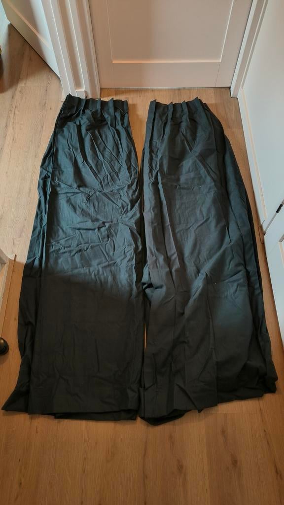 Gordijnen 2 stuks zwart/antraciet 190x160 cm, Huis en Inrichting, Stoffering | Gordijnen en Lamellen, Ophalen of Verzenden