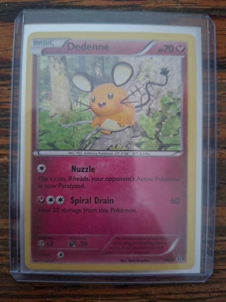 Pokemon Kaart Dedenne 2015 mcdonalds 10/12, Ophalen of Verzenden, Zo goed als nieuw, Losse kaart