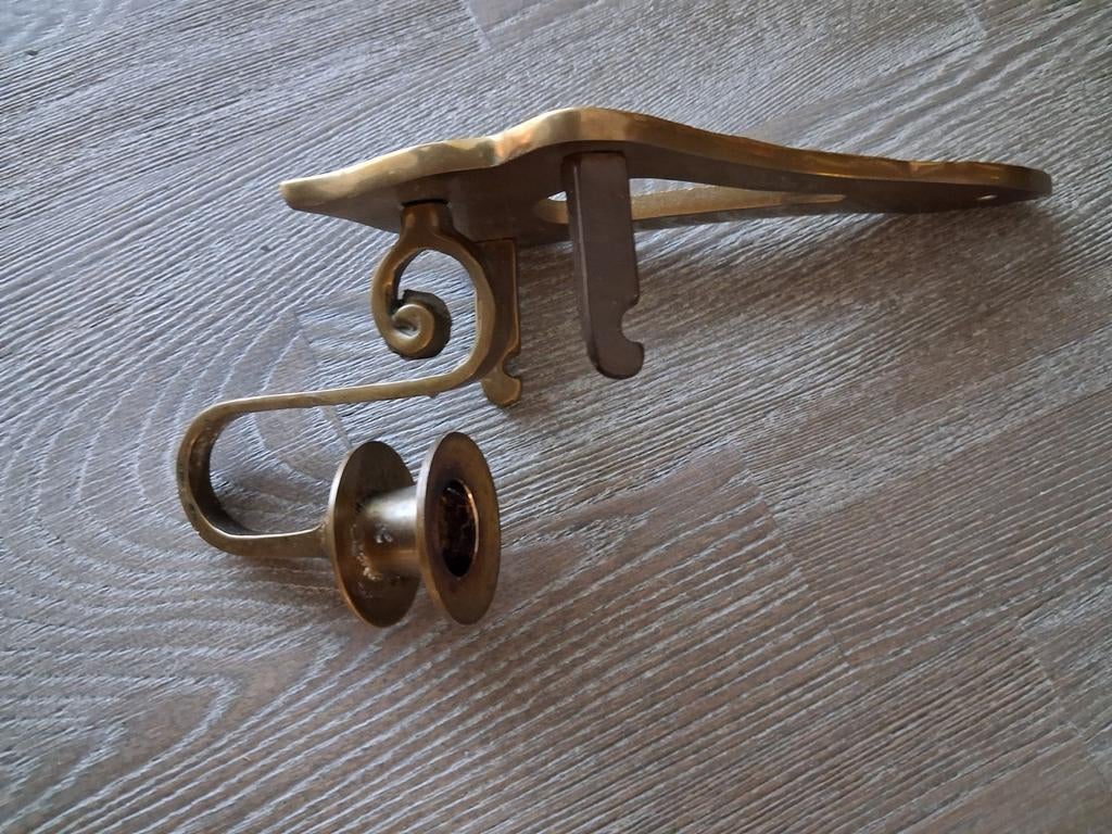 Antieke Koperen Wandkaarsenhouder, Antiek en Kunst, Ophalen of Verzenden, Koper of Brons
