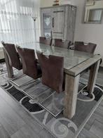 Eettafel + 6 eetstoelen salontafel + kast, Ophalen of Verzenden, Zo goed als nieuw, 4 tot 6 stoelen